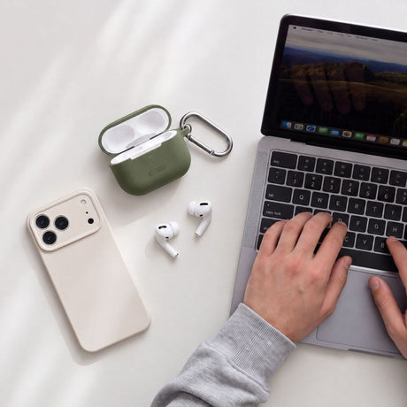 Tech-Protect AirPods 4 Cover Silicone Hook Grøn