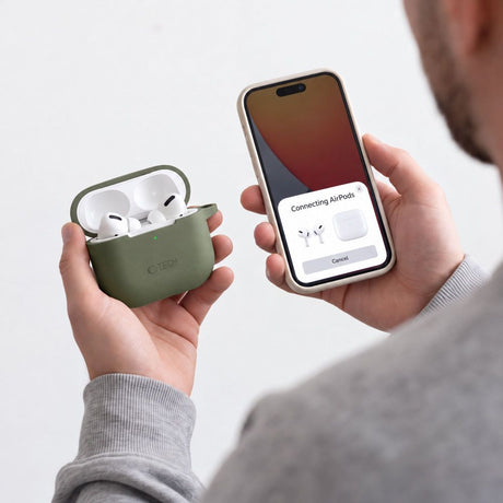 Tech-Protect AirPods 4 Cover Silicone Hook Grøn