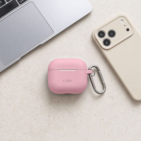 Tech-Protect AirPods 4 Cover Silicone Hook Lyserød