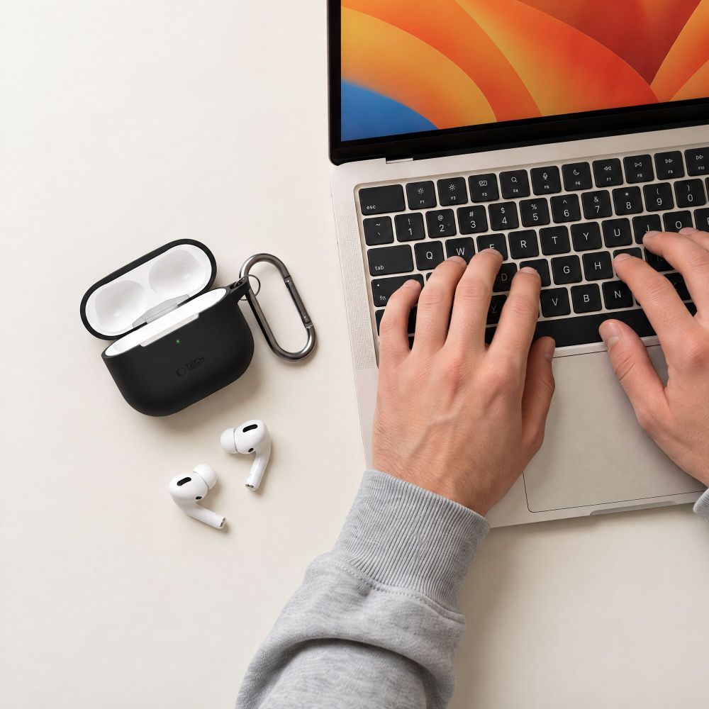 Tech-Protect AirPods 4 Cover Silicone Hook Sort