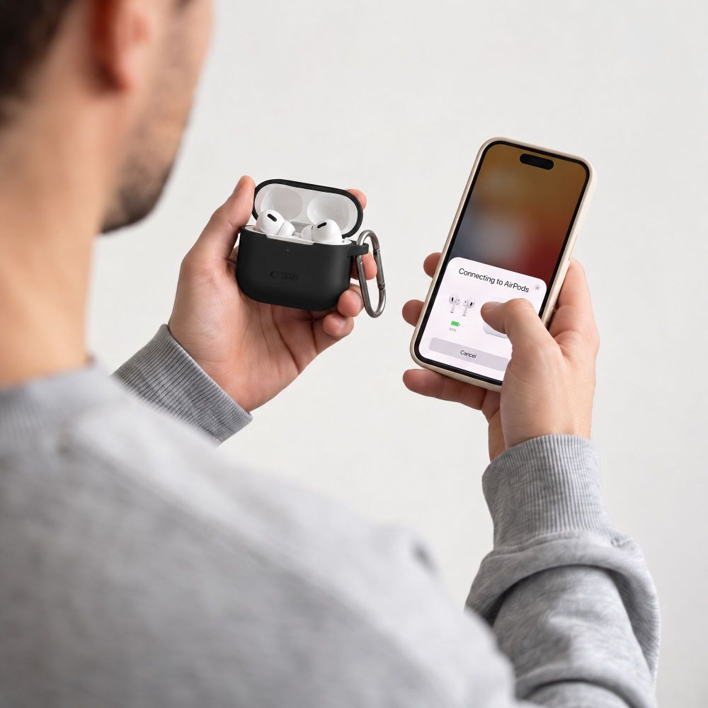 Tech-Protect AirPods 4 Cover Silicone Hook Sort
