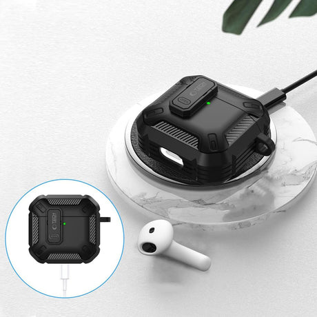 Tech-Protect AirPods 4 Cover Carbonox Sort