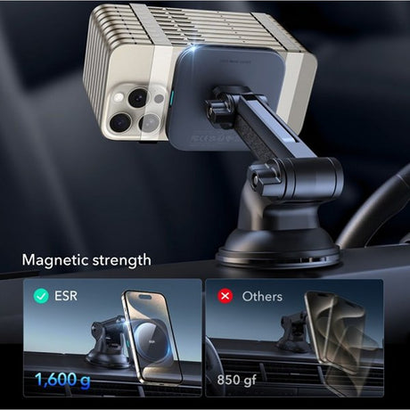 ESR Bilholder Qi2 Dashboard Wireless Car Charger HaloLock Sort