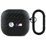 BMW AirPods 4 Cover Carbon Dobbelt Logo Sort
