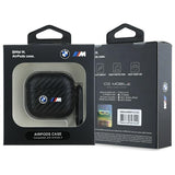BMW AirPods 4 Cover Carbon Dobbelt Logo Sort