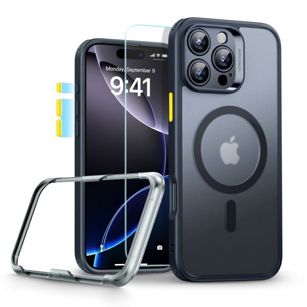ESR iPhone 16 Pro Cover og Skærmbeskytter Classic Pro MagSafe Sæt Sort