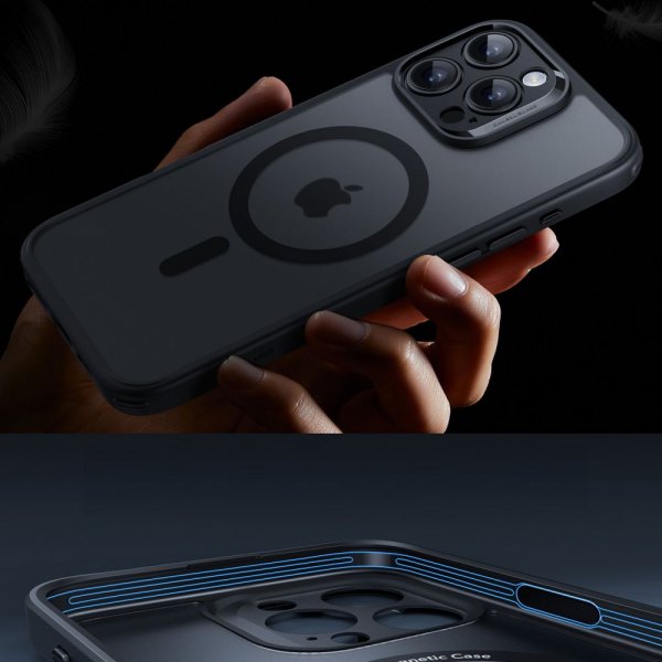 ESR iPhone 16 Pro Cover og Skærmbeskytter Classic Pro MagSafe Sæt Sort