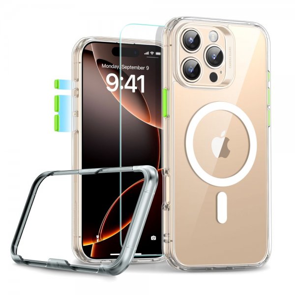 ESR iPhone 16 Pro Cover og Skærmbeskytter Classic Pro MagSafe Sæt Transparent