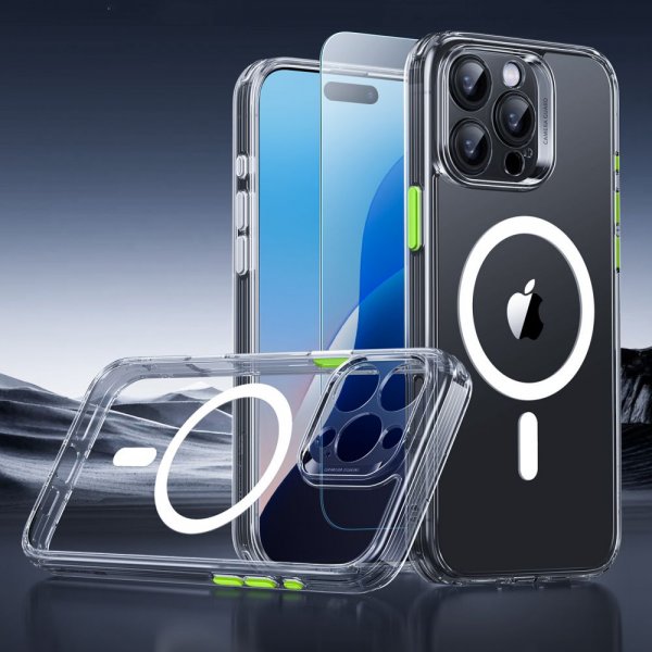 ESR iPhone 16 Pro Cover og Skærmbeskytter Classic Pro MagSafe Sæt Transparent