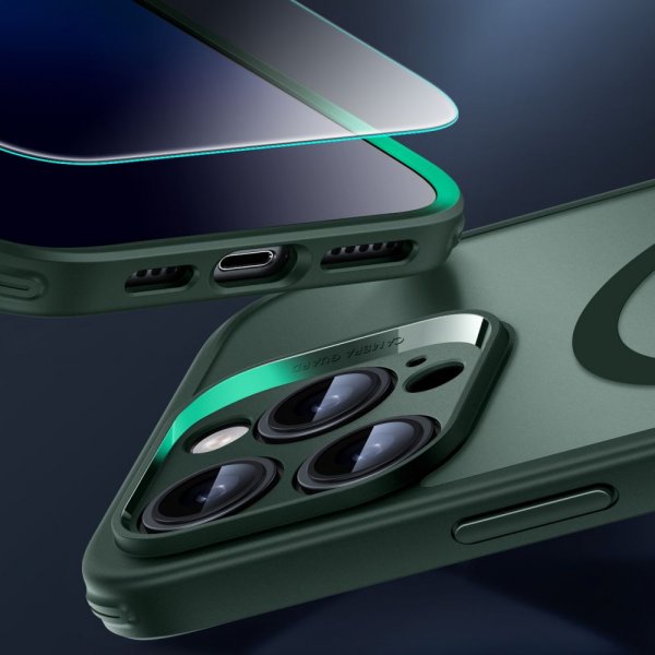 ESR iPhone 16 Pro Cover og Skærmbeskyttelse Classic Pro MagSafe Sæt Grøn