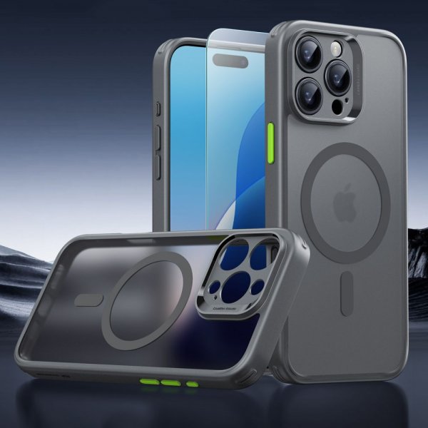 ESR iPhone 16 Pro Max Cover og Skærmbeskyttelse Classic Pro MagSafe Sæt Grå
