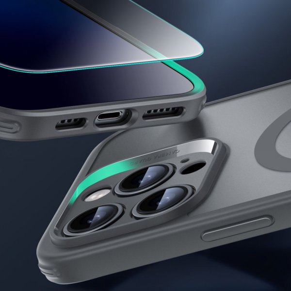 ESR iPhone 16 Pro Max Cover og Skærmbeskyttelse Classic Pro MagSafe Sæt Grå