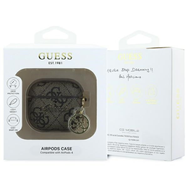 Guess AirPods 4 Etui 4G Charm Brun