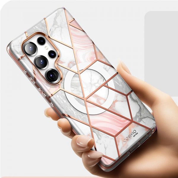 Supcase Samsung Galaxy S25 Ultra Cover Cosmo MagSafe Pink Marble