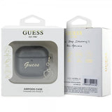 Guess AirPods 4 Cover Metallic Script Charm Sort