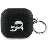 Karl Lagerfeld AirPods 4 Skal Monogram Karl & Choupette Sort