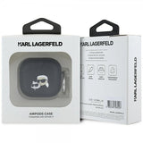 Karl Lagerfeld AirPods 4 Skal Monogram Karl & Choupette Sort
