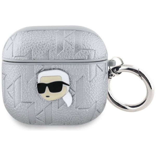 Karl Lagerfeld AirPods 4 Cover Monogram Karl Silver