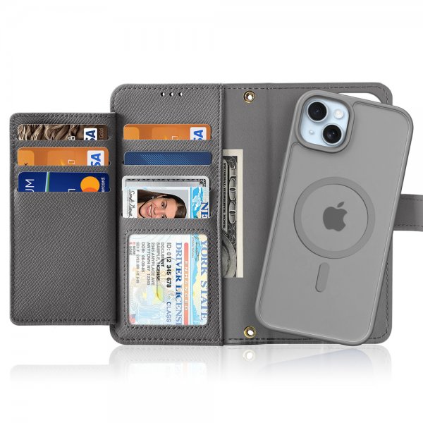 Dux Ducis iPhone 15 Cover 2-i-1 Lawa Series MagSafe Grå