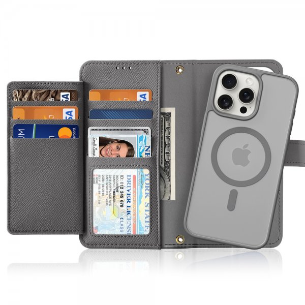 Dux Ducis iPhone 15 Pro Cover 2-i-1 Lawa Series MagSafe Grå
