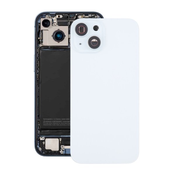 iPhone 15 Bagside Glas med Magnet og Kameralinse - Hvid