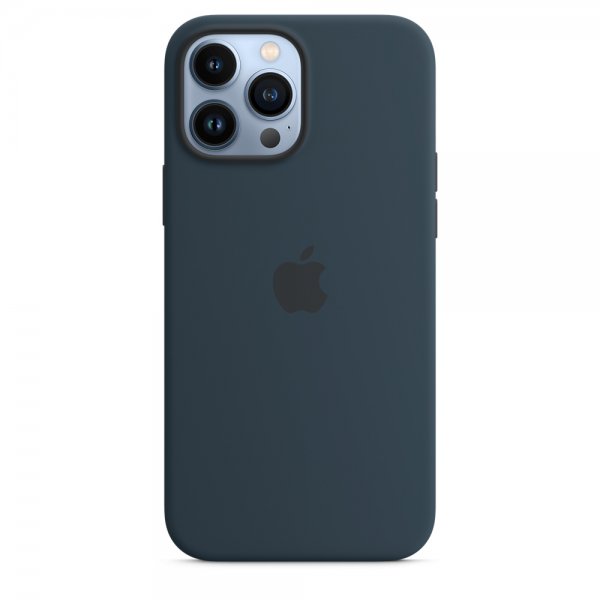 Apple Original iPhone 13 Pro Max Cover Silicone Case MagSafe Bläckblå