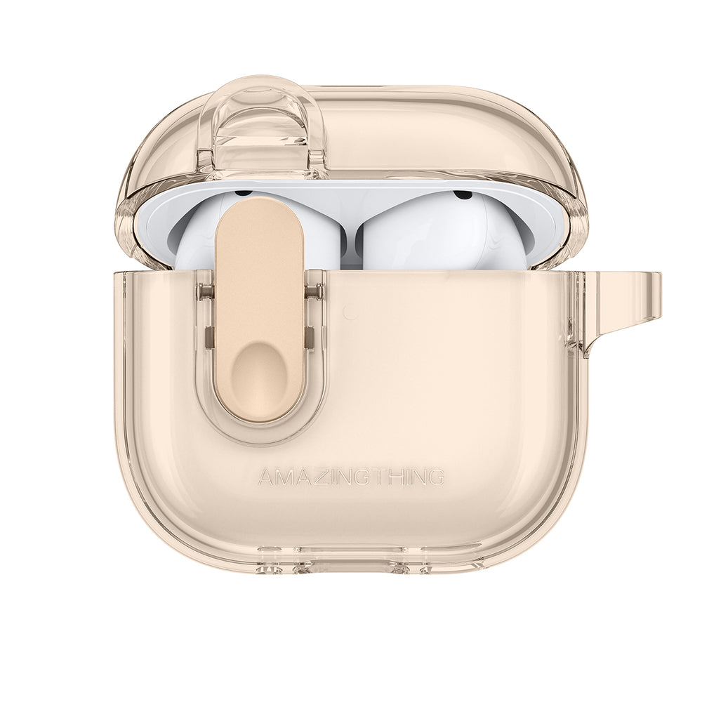 Amazingthing AirPods 4/5 Cover Minimal Click Beige