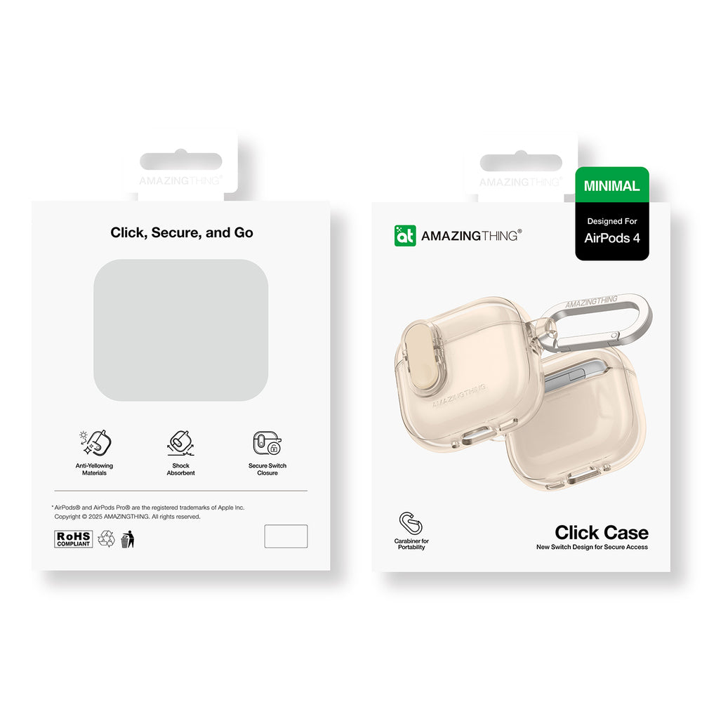 Amazingthing AirPods 4/5 Cover Minimal Click Beige