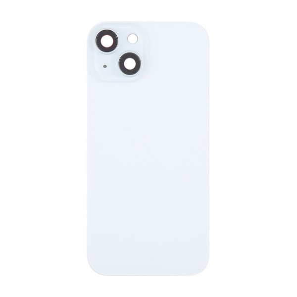 iPhone 15 Plus Bagsideglas med Magnet og Kameralinse - Hvid