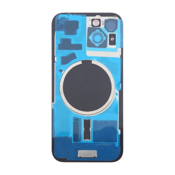 iPhone 15 Bagside Glas med Magnet og Kameralinse - Rosa