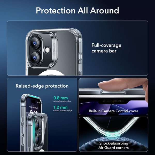 ESR iPhone 17 Cover og Skærmbeskyttelse Classic Hybrid MagSafe Sæt Transparent