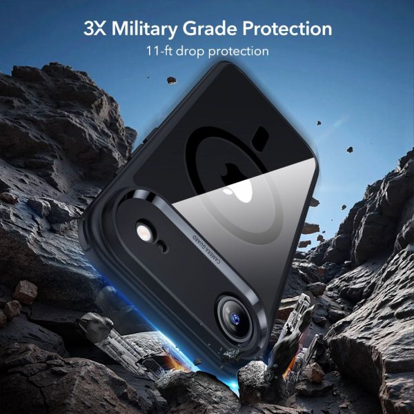ESR iPhone Air Cover og Skærmbeskytter Klassisk Hybrid MagSafe Sæt Sort Gennemsigtig