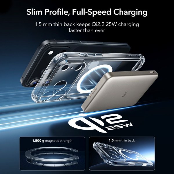 ESR iPhone 17 Pro Max Cover og Skærmbeskyttelse Classic Hybrid MagSafe Sæt Transparent