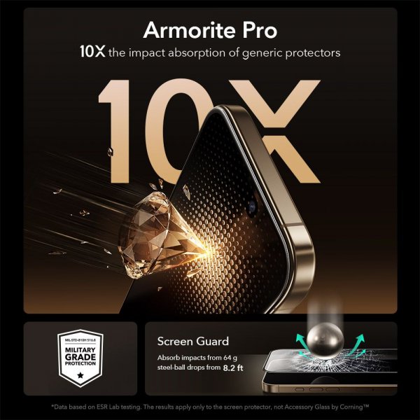 ESR iPhone 17 Pro Skærmbeskytter UltraFit Armorite