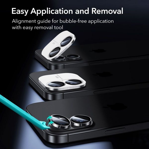 ESR iPhone 16/iPhone 16 Plus/iPhone 17 Kamera Beskyttelse Armorite Sort