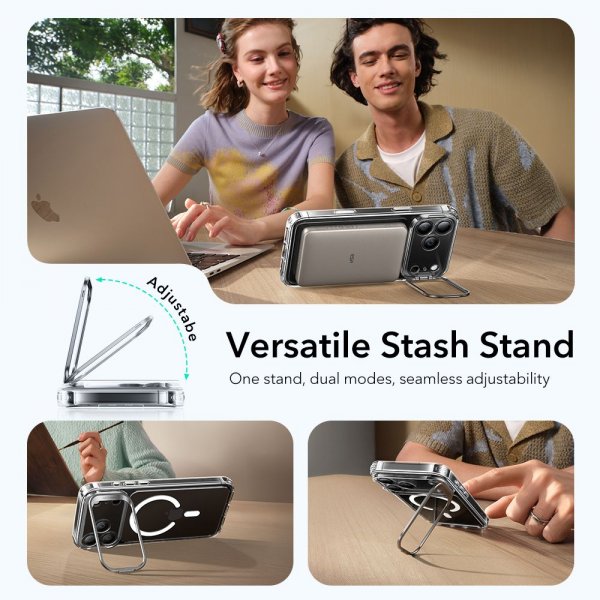 ESR iPhone 17 Pro Max Cover Classic Hybrid Kickstand MagSafe Transparent