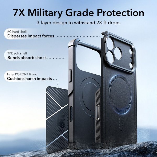 ESR iPhone 17 Pro Cover Cyber Tough Kickstand MagSafe Sort