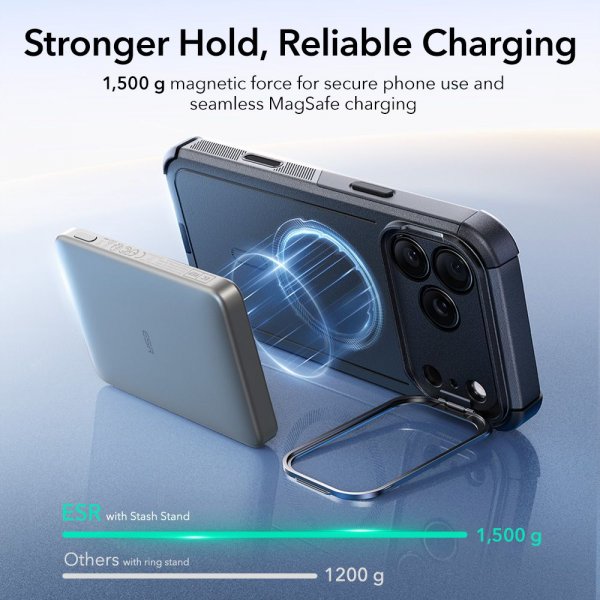ESR iPhone 17 Pro Max Cover Cyber Tough Kickstand MagSafe Sort