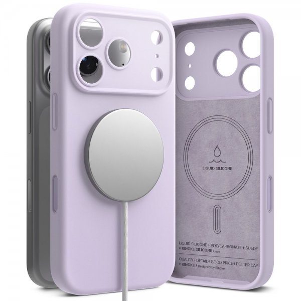 Ringke iPhone 17 Pro Max Cover Silikone Magnetisk Lilla