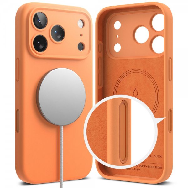 Ringke iPhone 17 Pro Max Cover Silicone Magnetic Tangerine