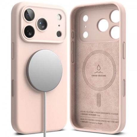 Ringke iPhone 17 Pro Cover Silikone Magnetic Pink Sand