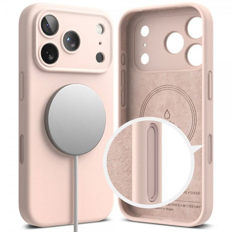 Ringke iPhone 17 Pro Cover Silikone Magnetic Pink Sand