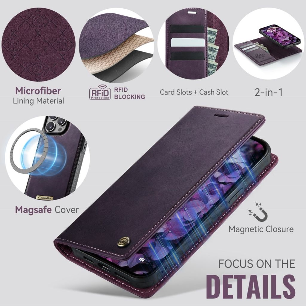 CaseMe iPhone 15 Pro Max Etui C49 Series Lilla
