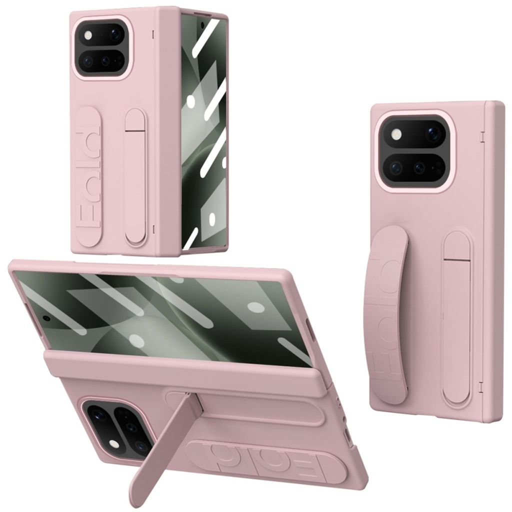 Google Pixel 11 Pro Fold Cover med Stativ & Håndgreb Lyserød