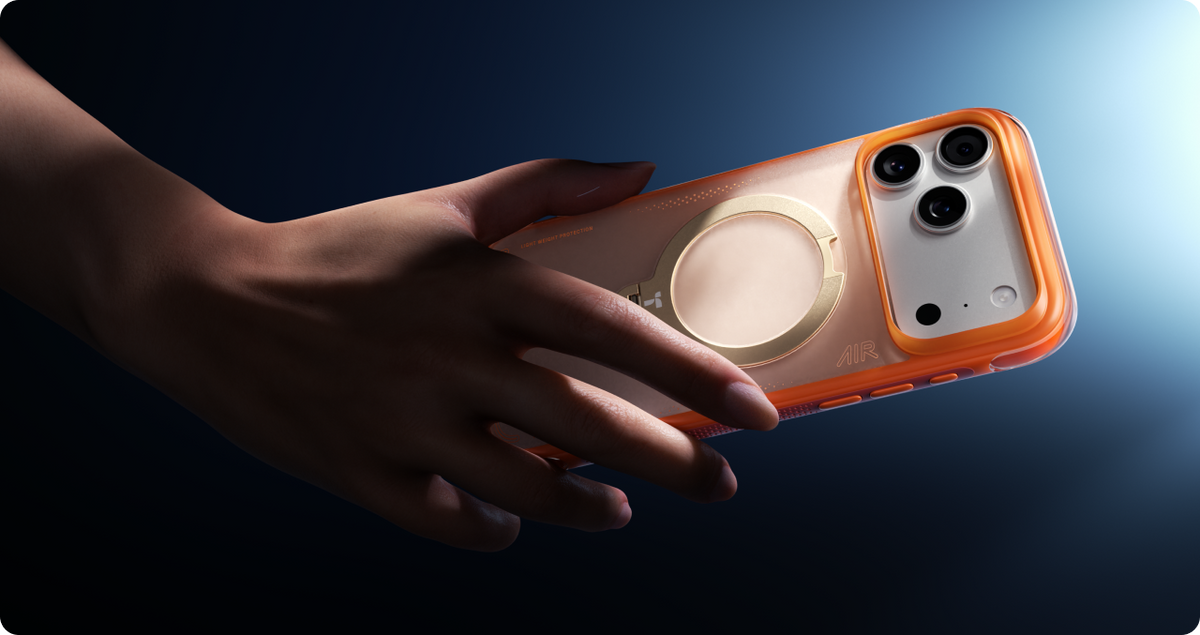 Torras iPhone 17 Pro Cover Ostand Q3 Air Energy Orange