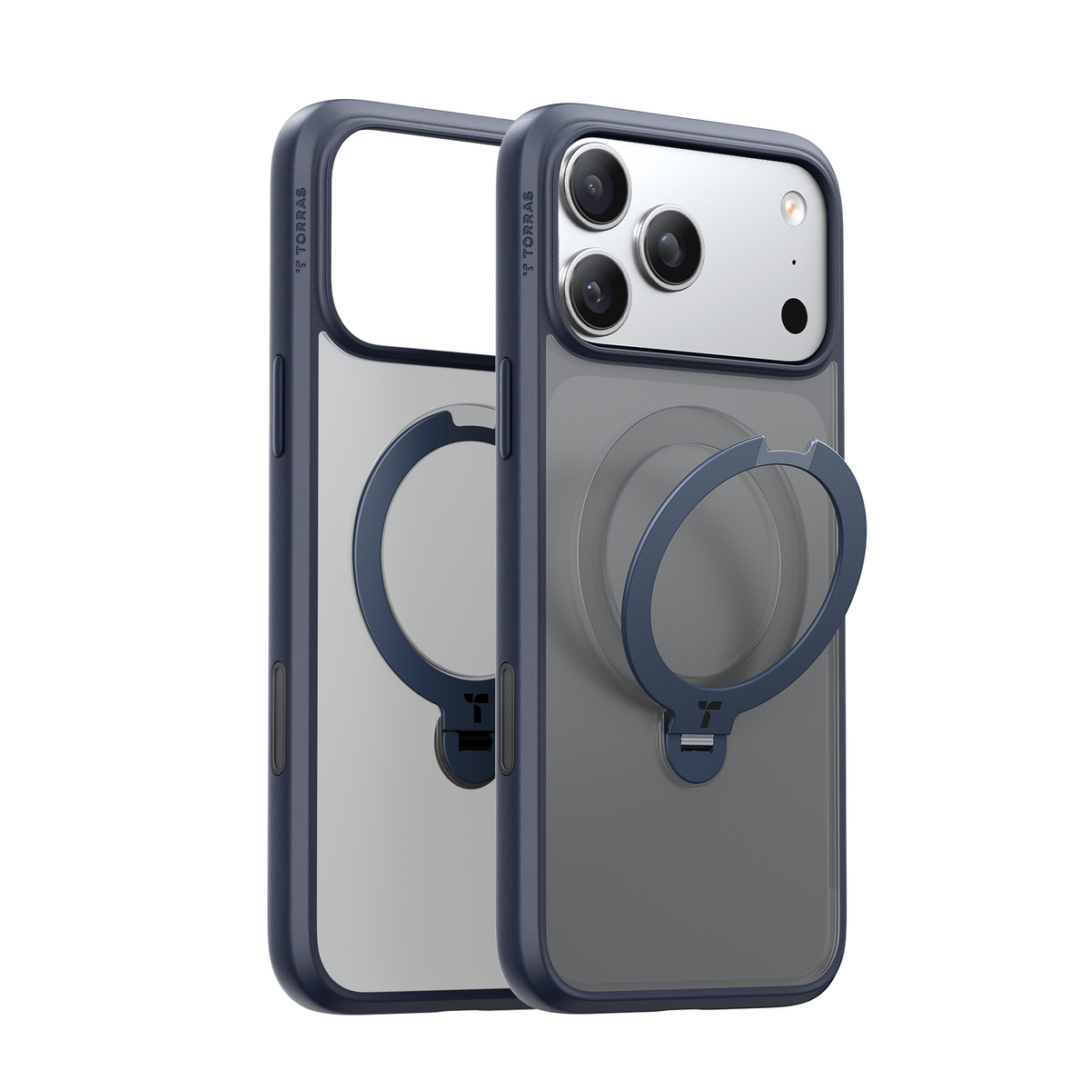 Torras iPhone 17 Pro Cover Ostand Q3 Spin Mørkeblå