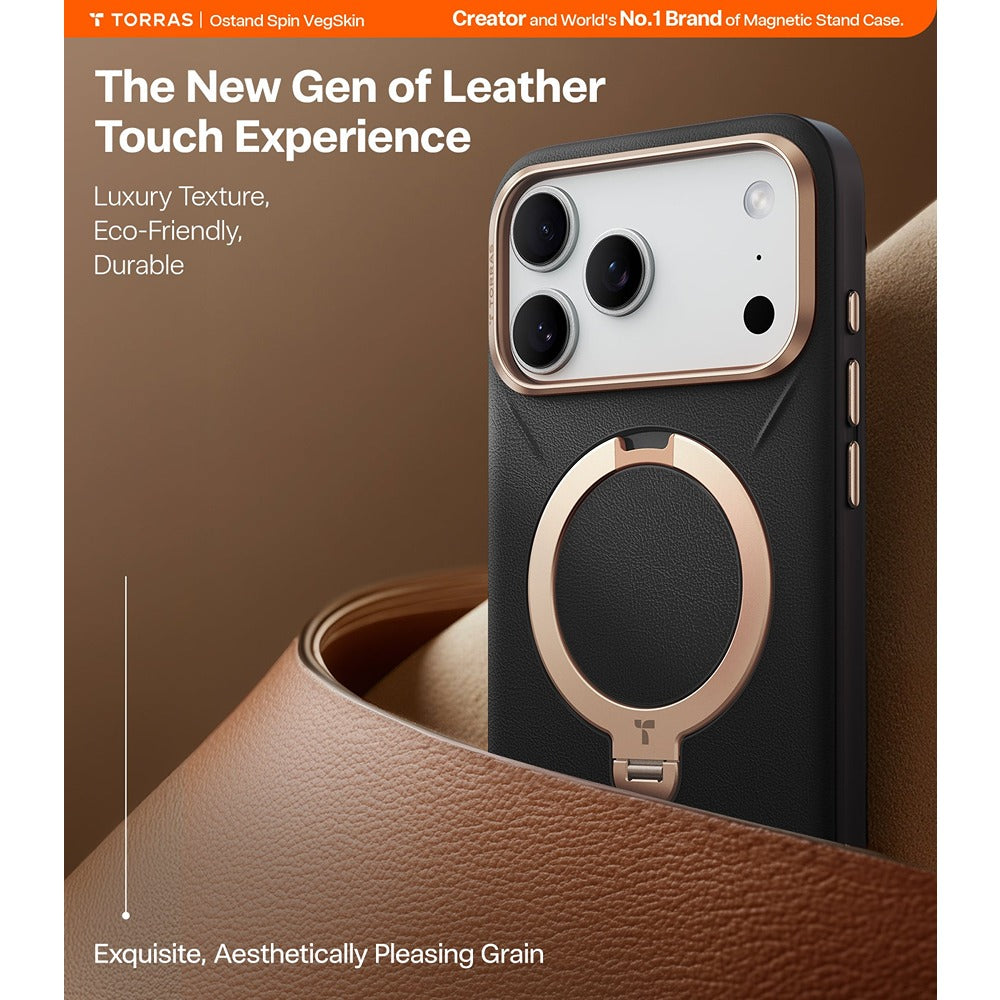 Torras iPhone 17 Pro Cover Ostand Q3 Vegskin Obsidian Black