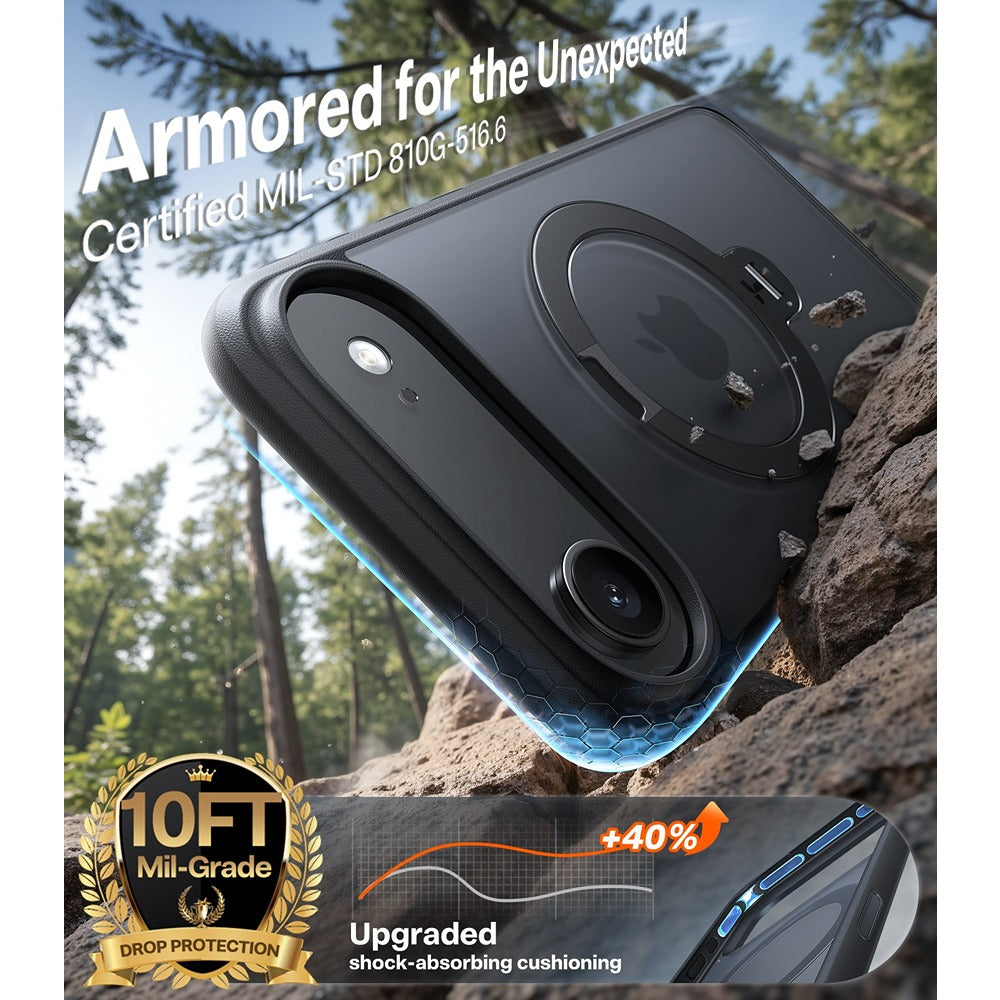 Torras iPhone Air Cover Ostand Q3 Spin Obsidian Black