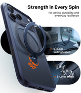 Torras iPhone 17 Pro Max Cover Ostand Q3 Spin Mørkeblå