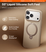 Torras iPhone 17 Pro Max Cover Ostand Q3 Silicone Desert Gold